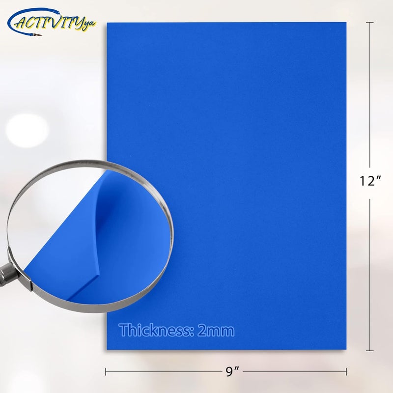 ACTIVITYYA Blue EVA Foam Sheets, 9 x 12 Inch, 2mm Thick Handicraft Foam Paper for Arts and Crafts, by - 10 Sheets - Image 2